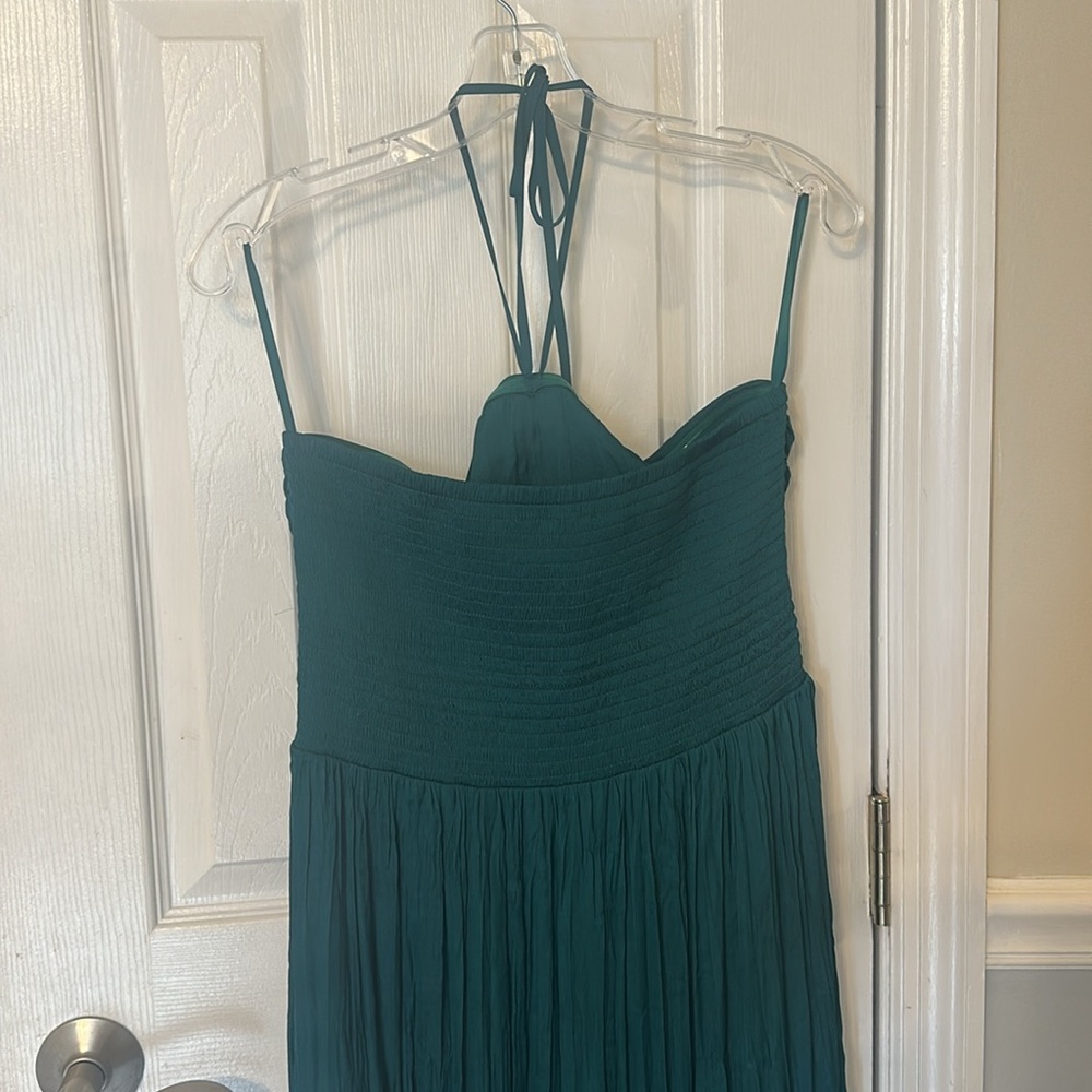 WHBM NWT Elegant Teal Strapless Dress with halter tie option. - Picture 10 of 11